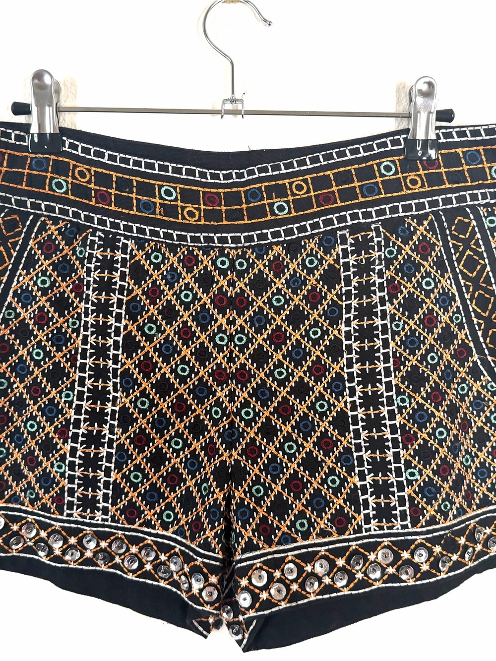 Marciano Embroidered & Sequined Embellished Shorts-Size 4